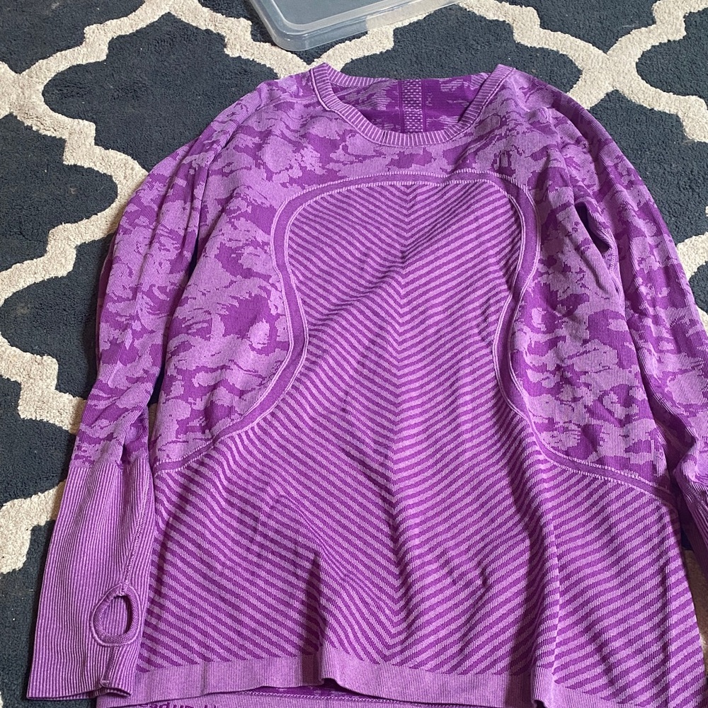 Lululemon Athletica Purple and White Long Sleeve Sweatshirt
